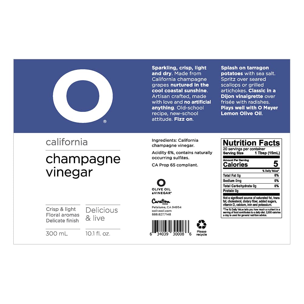 O Champagne Vinegar, 10.1 fl.oz.