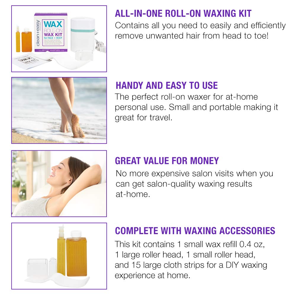 Clean & Easy Roll-On Wax Kit for Face & Body (120V)