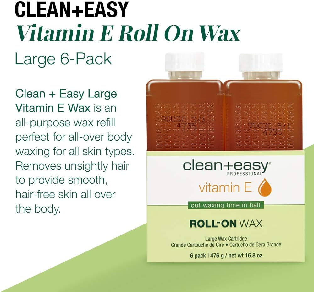 Clean & Easy Large Vitamin E Infused Wax Refill - 6 pack