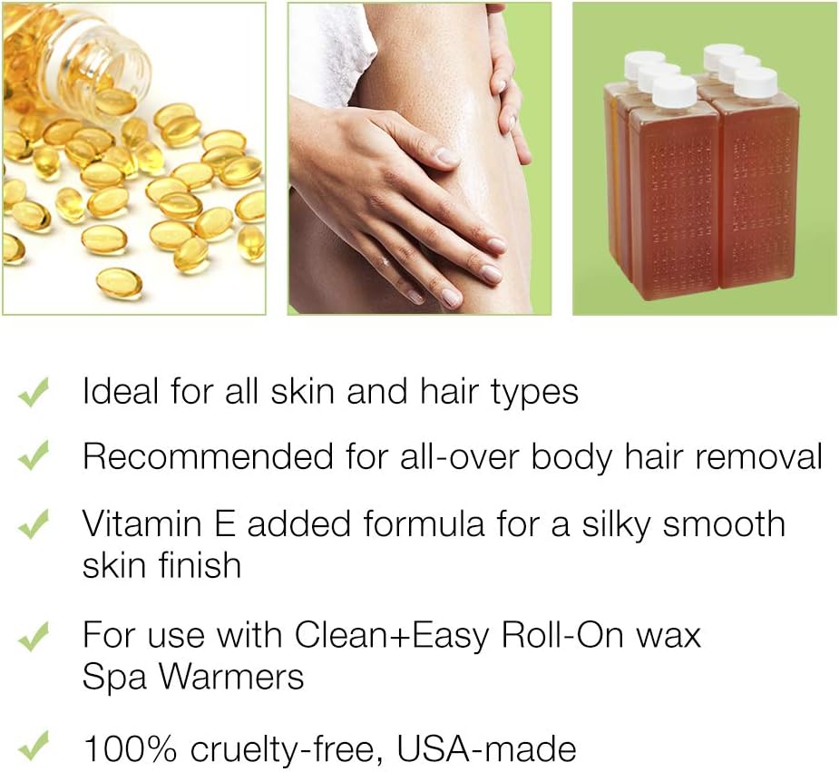 Clean & Easy Large Vitamin E Infused Wax Refill - 6 pack