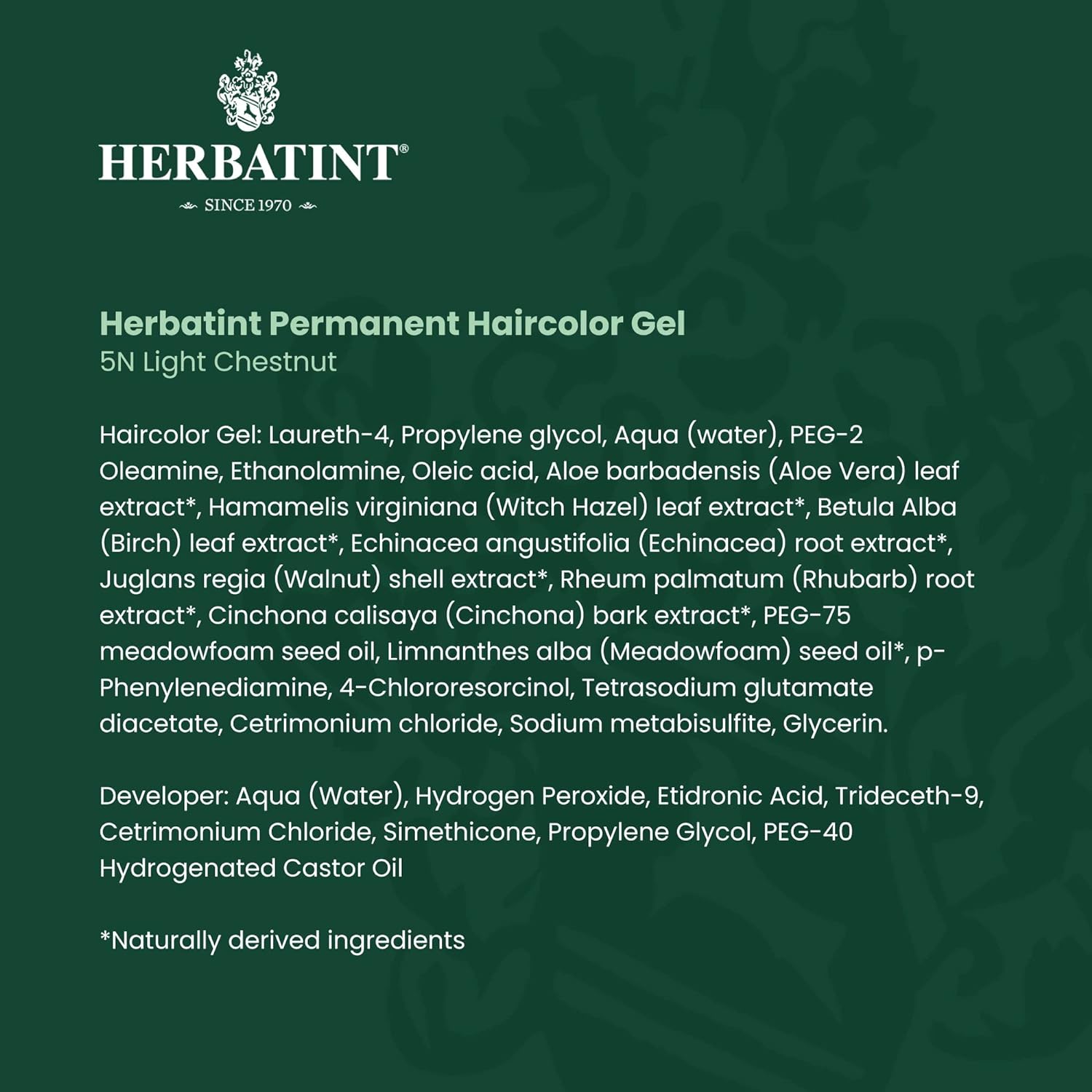 Herbatint 5N Permanent Hair Color Lite Chestnut, 4 oz.