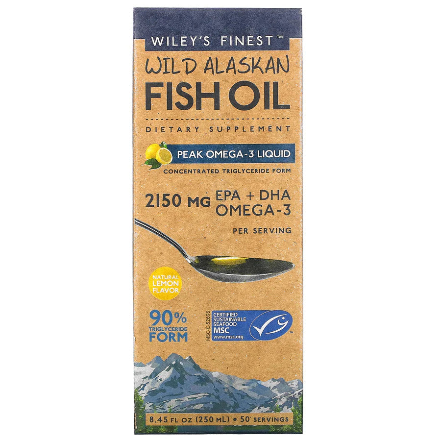 Wiley's Finest Wild Alaskan Fish Oil Peak Omega-3 Liquid, 8.45 oz.