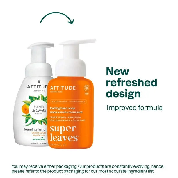 Attitude Super Leaves Foaming Hand Soap Orange Leaves, 10 oz.