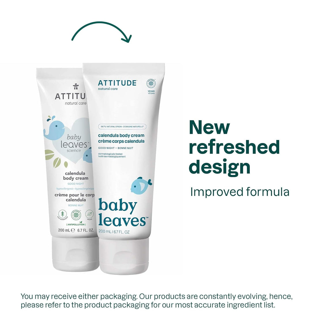 Attitude Baby Leaves Calendula Cream Night Almond Milk 6.7 oz