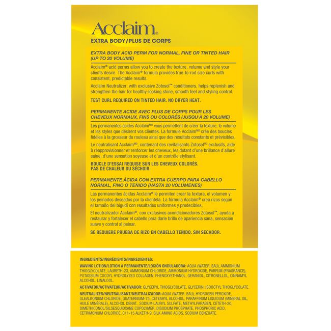 Zotos Acclaim Kit Extra Body