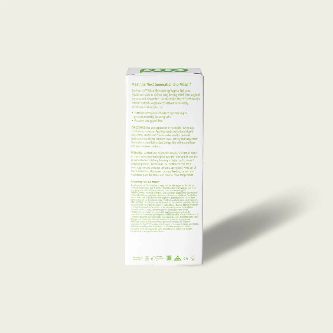 Good Clean Love Bionourish Vaginal Gel W/ Hyaluronic Acid 2oz