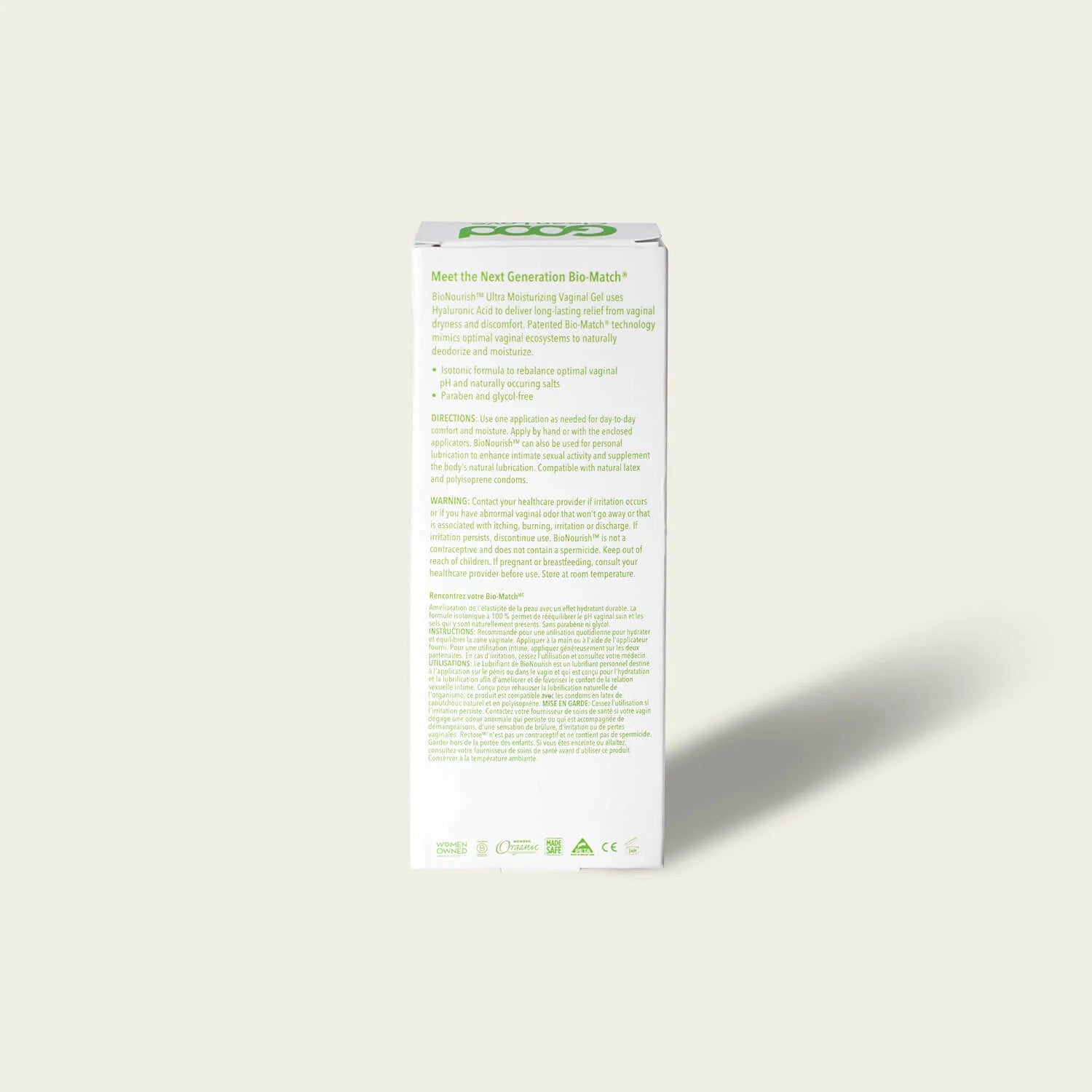 Good Clean Love Bionourish Vaginal Gel W/ Hyaluronic Acid 2oz