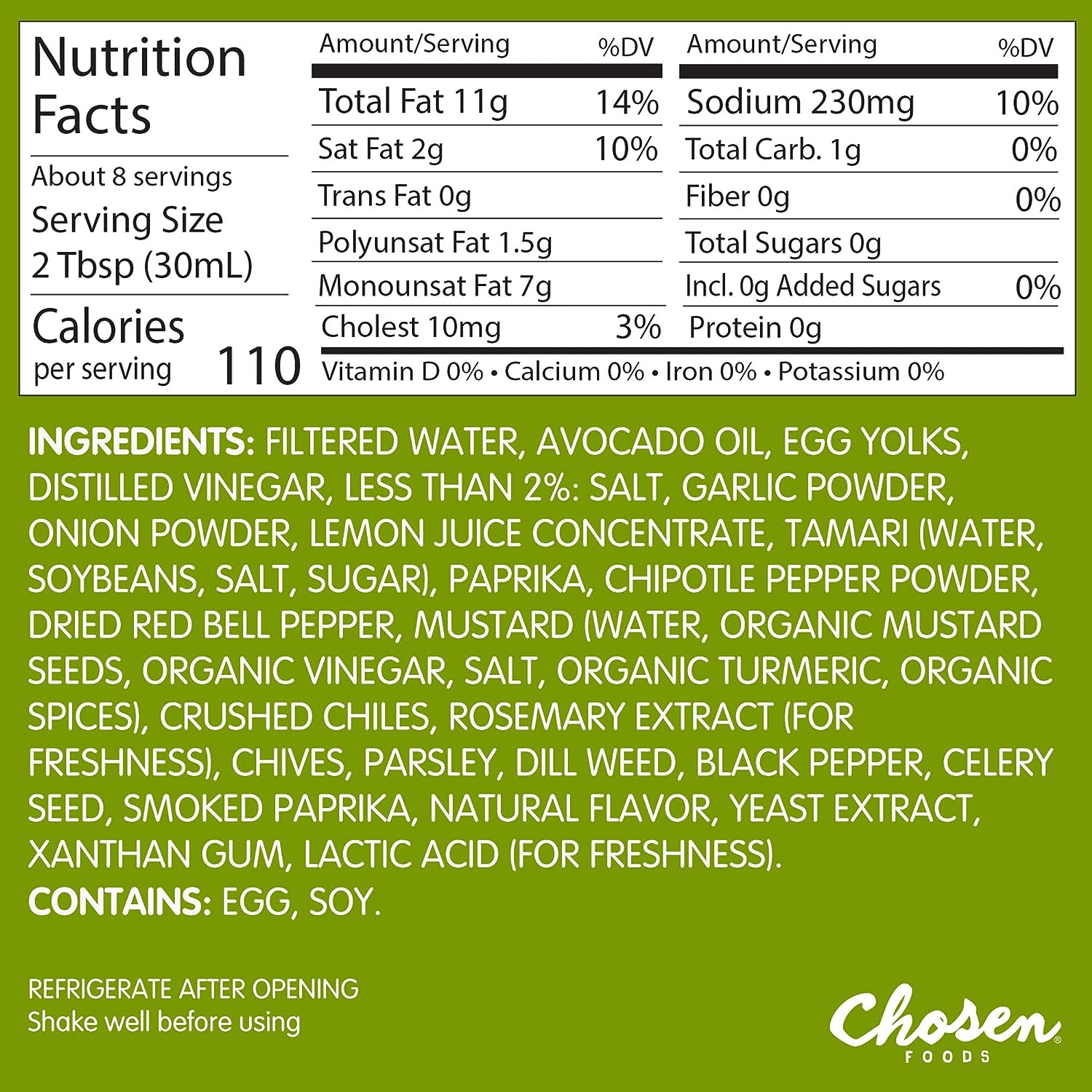Chosen Foods Dressing Marinade Chipotle Ranch, 8 oz.