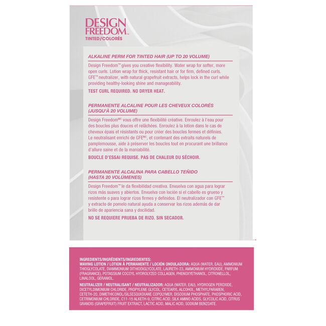 Zotos Design Freedom Perm Kit Alkaline Tinted
