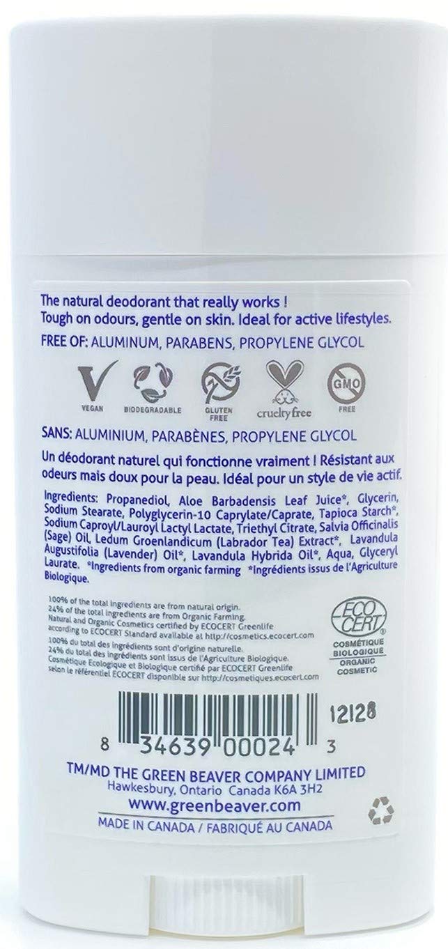 The Green Beaver Lavender Deodorant Stick, 1.76 oz.