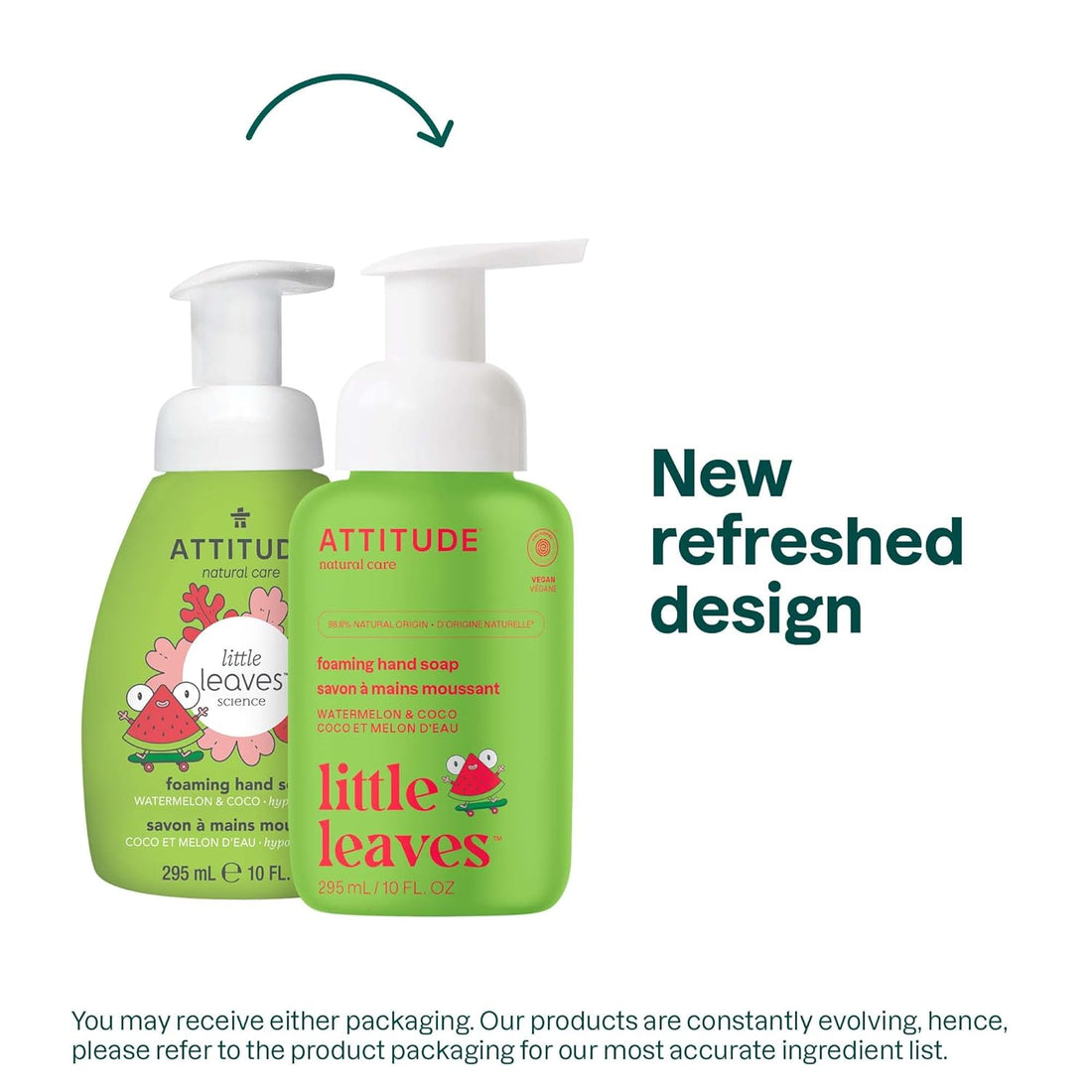 Attitude Little Leaves Foaming Hand Soap Watermelon Coco, 10 oz.
