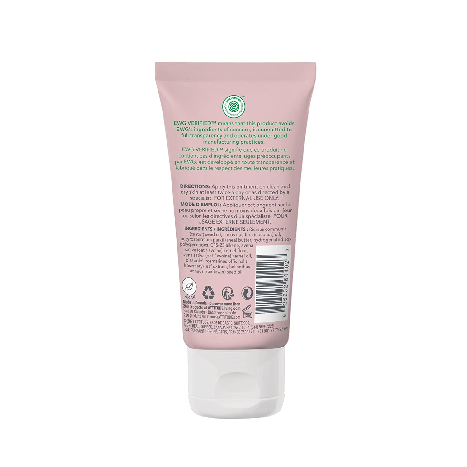 Attitude Baby Sensitive Natural Moisturizing Ointment Unscented 2.5 Fl Oz