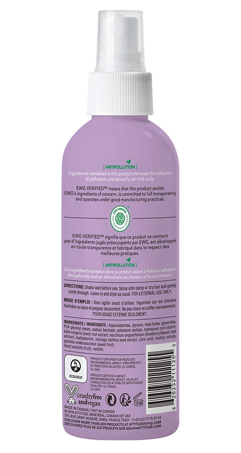 Attitude Kids Hair Detangler Vanilla & Pear 8 Fl Oz