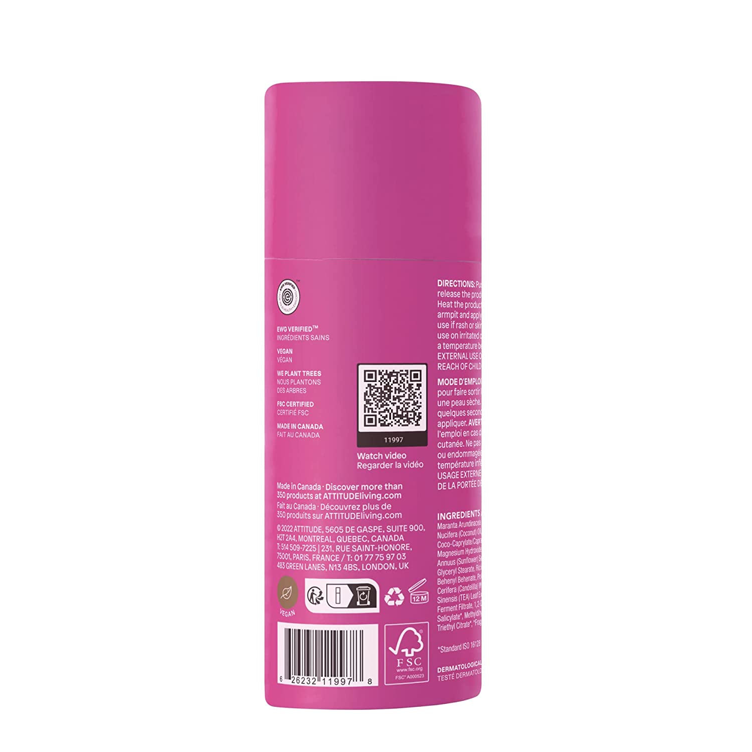 Attitude Super Leaves Deodorant White Tea Leaves 3 oz.