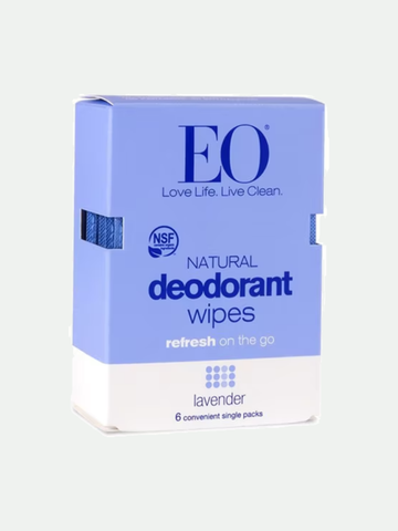 EO Natural Deodorant Wipe French Lavender, 6 Towelettes