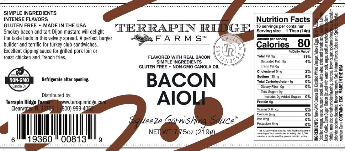 Terrapin Ridge Aioli Bacon Squeeze, 7.75 OZ.