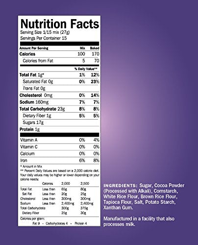 Cup 4 Cup Chocolate Brownie Mix, 14.25 oz. Nutrition facts