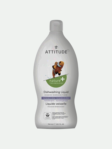 Attitude Dishwashing Liquid Coriander & Olive, 23.7 Oz.