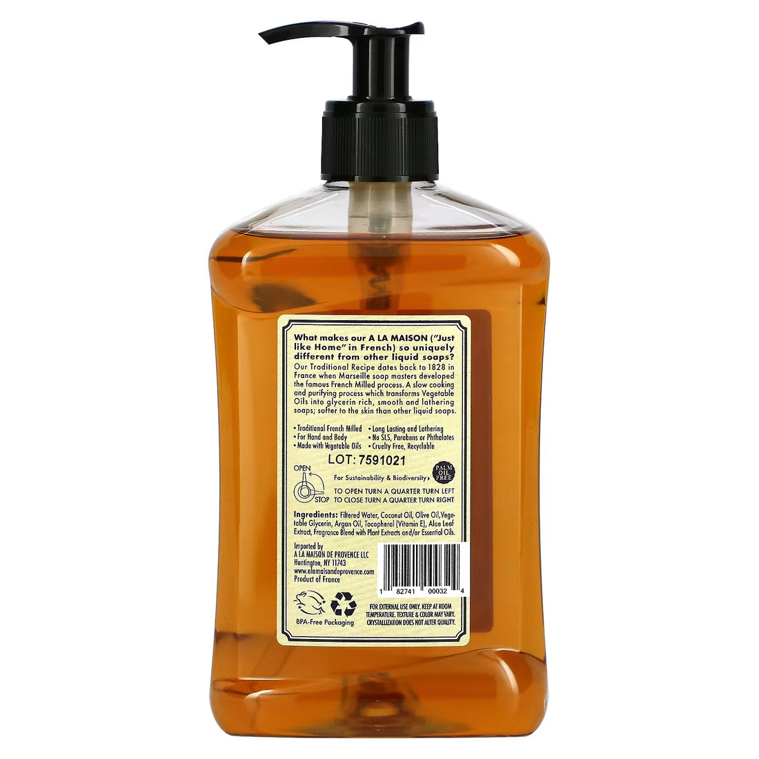 A La Maison Soap Liquid French Lavender Aloe, 16.9 fl oz.