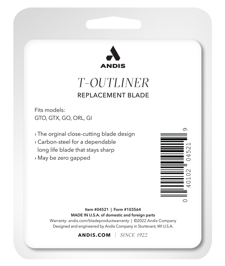 Andis 04521 T-outliner Replacement Blade - Carbon Steel