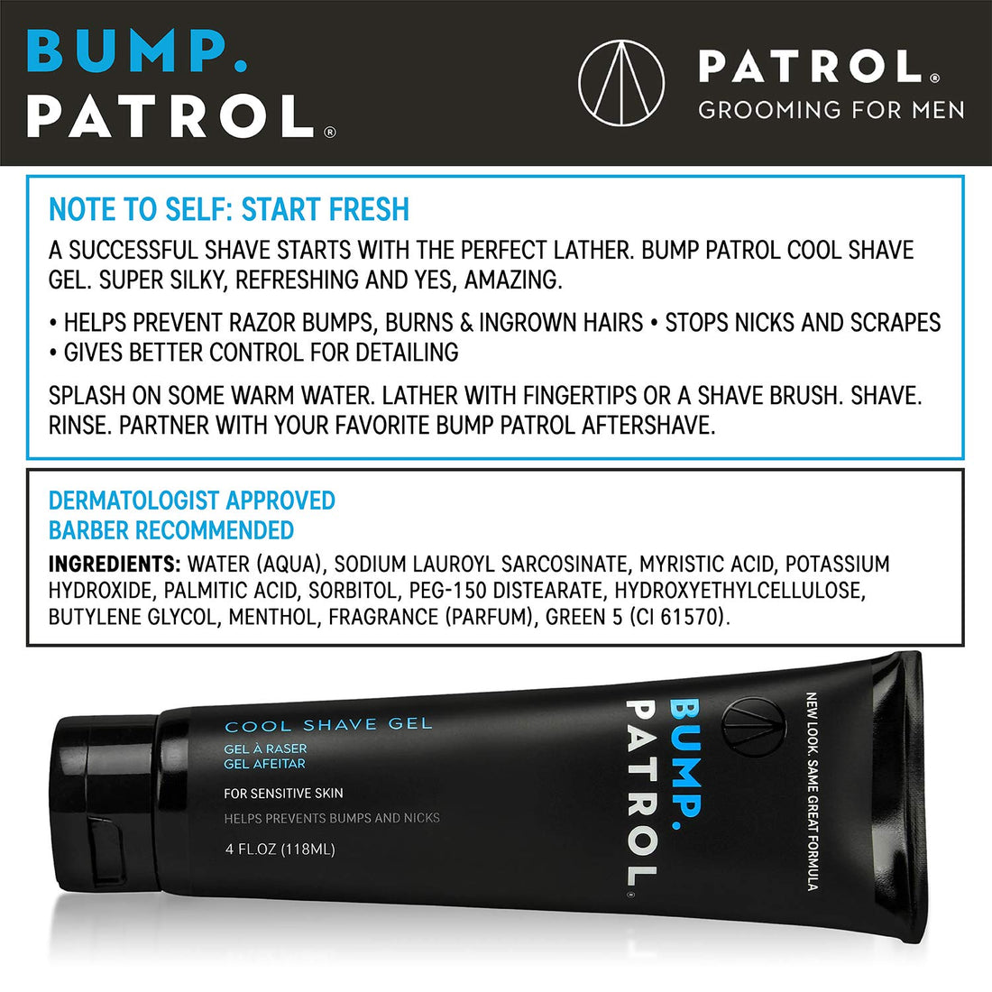 Bump Patrol Cool Shave Gel 4 oz.