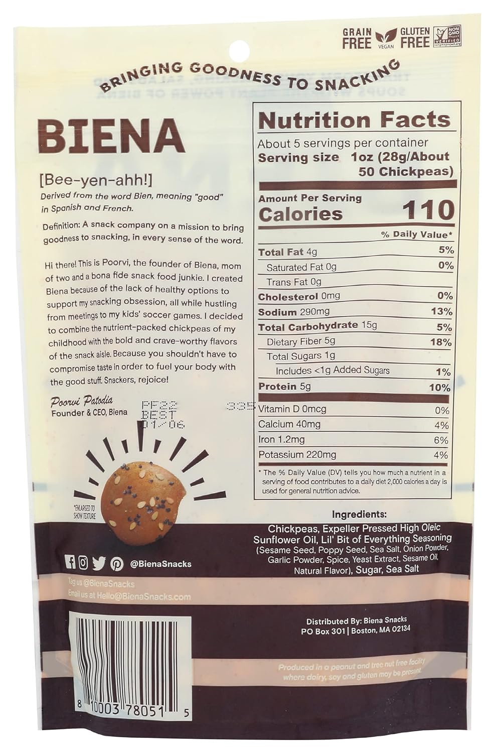 Biena Chickpea Lil Bit Everything, 5 OZ.
