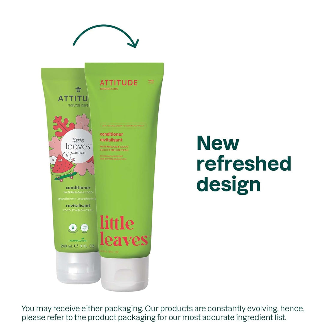 Attitude Little Leaves Conditioner Watermelon & Coco, 8.1 oz.