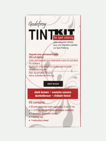 Godefroy Professional Hair Eyebrow Face Spot Coloring Tint Kit 20 Applications, Dark Brown