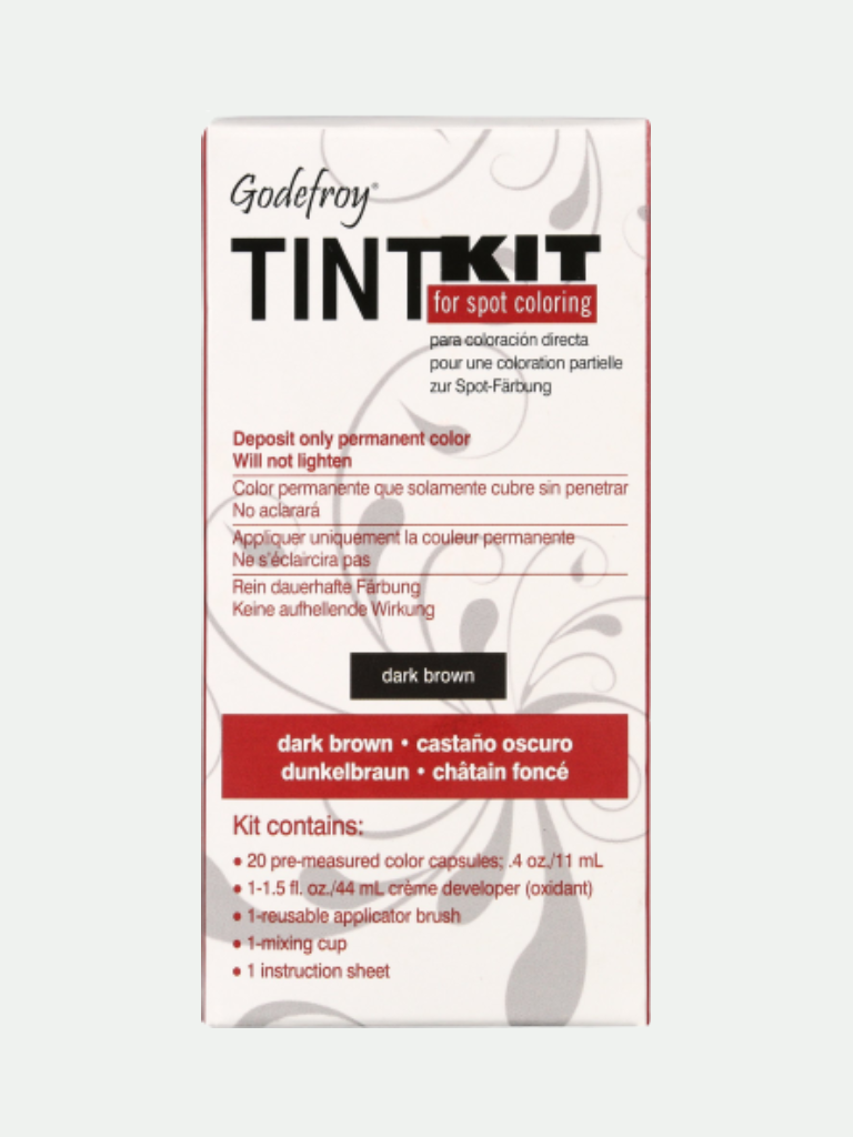 Godefroy Professional Hair Eyebrow Face Spot Coloring Tint Kit 20 Applications, Dark Brown