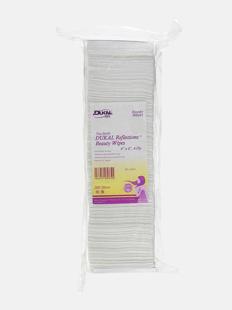 Dukal Reflections Esthetic Wipes 4''x 4', 4-Ply 200 ct.