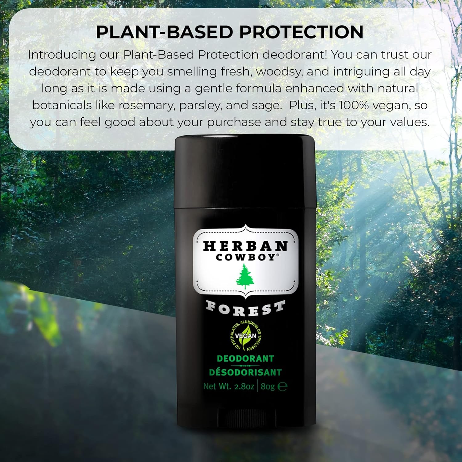 Herban Cowboy Deodorant Forest, 2.8 oz.