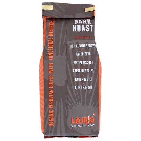 Laird Superfood Coffee Dark Ground Mushroom, 12 oz.
