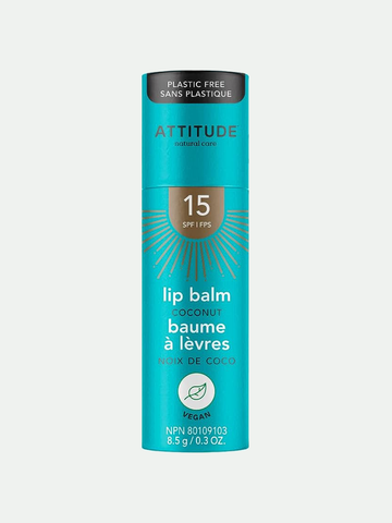 Attitude Lip Balm SPF 15 Coconut, 0.3 oz.