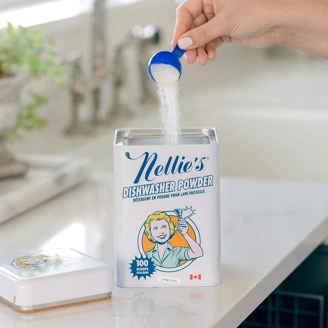 Nellie's All Natural Dishwasher Powder 100 Scoop, 3.5 LB.