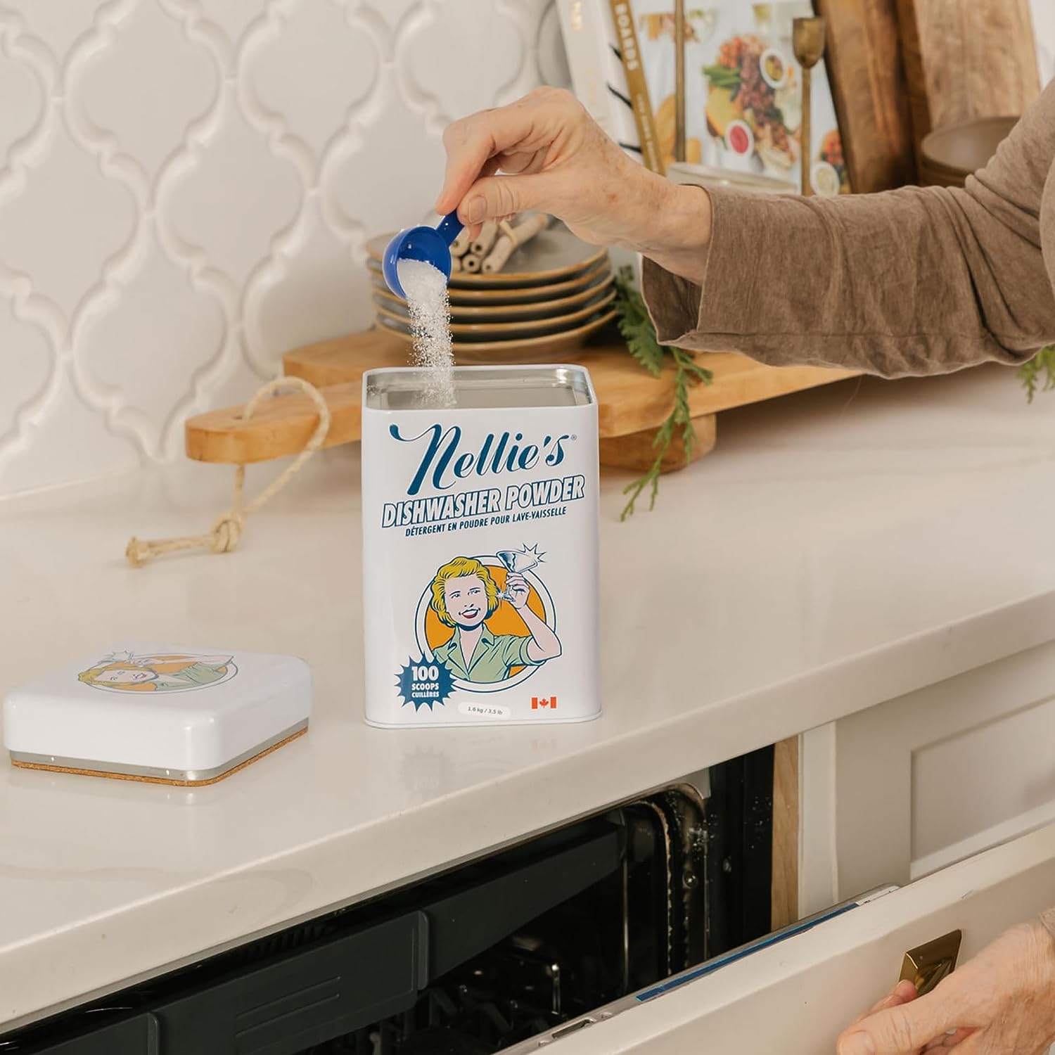Nellie's All Natural Dishwasher Powder 100 Scoop, 3.5 LB.