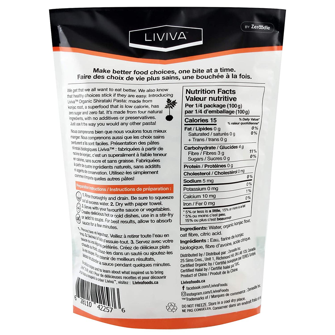 Liviva Pasta Shirataki Penne Oat, 14.11 oz.