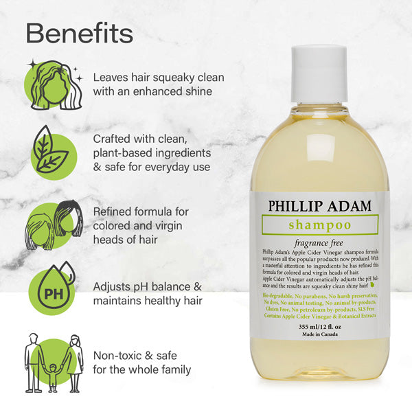 Phillip Adam Unscented Apple Cider Vinegar Shampoo 12 oz