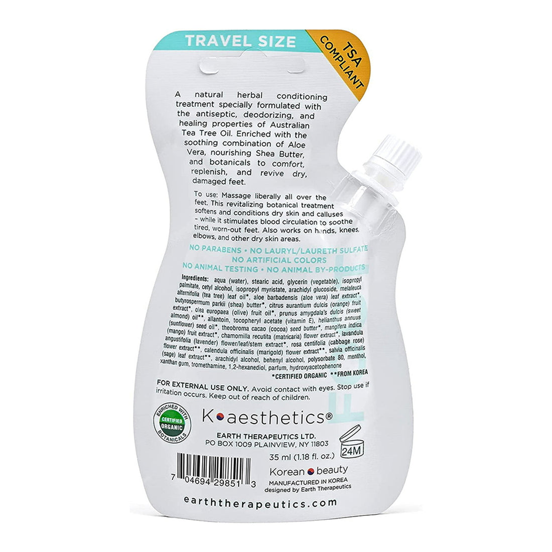 Earth Therapeutics Intensive Foot Balm Pouch w/ Spout - Travel Size