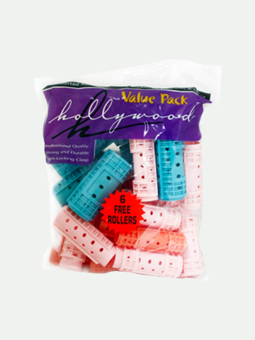 Hollywood Assorted Colors & Sizes. 24 Count Magnetic Rollers Value Pack