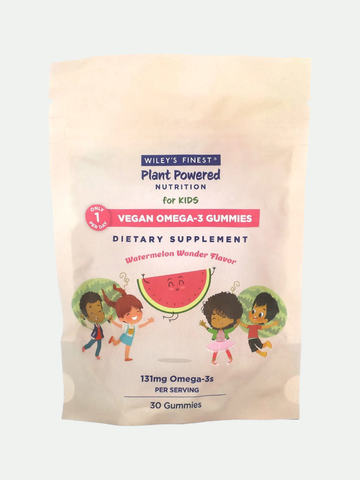 Wiley's Finest Vegan Omega-3 Gummies for Kids, Watermelon Wonder, 30ct