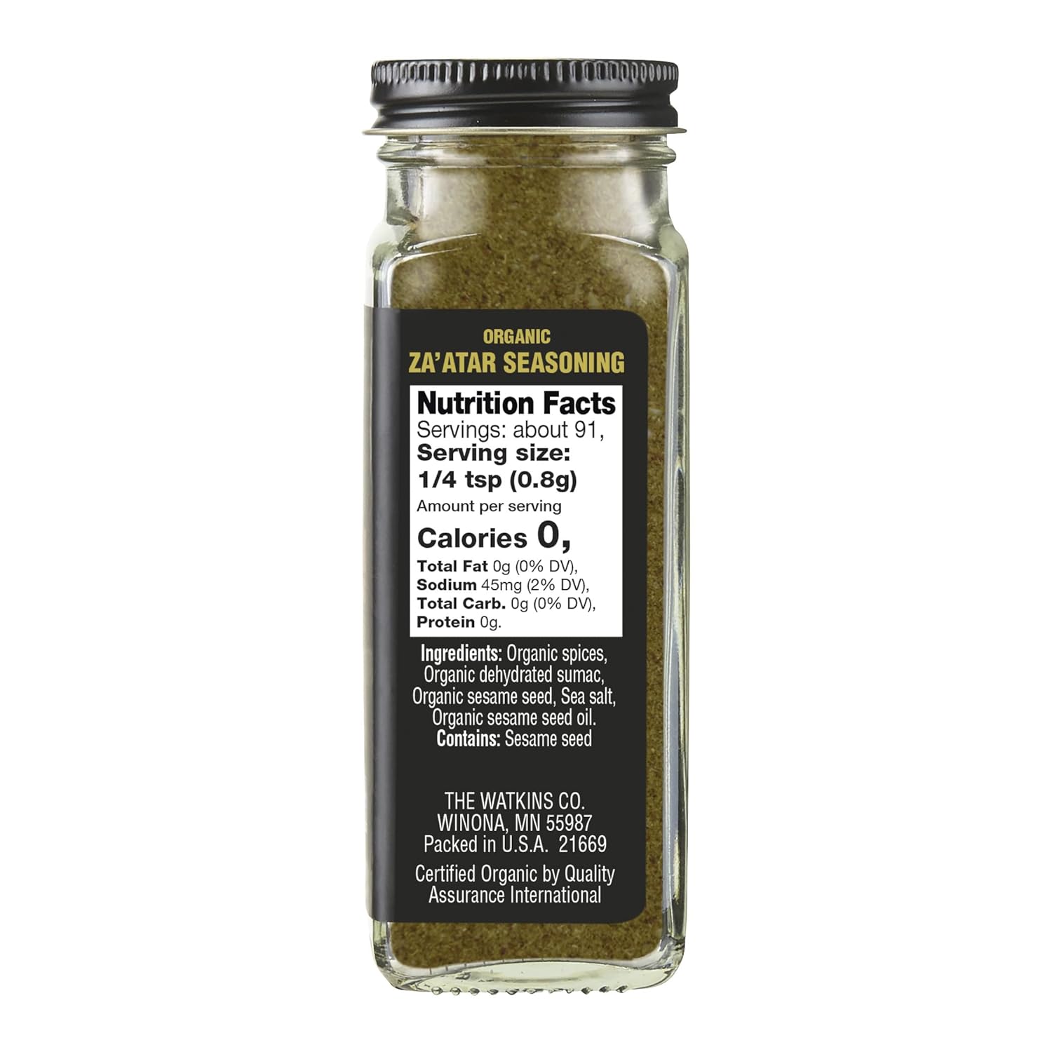 Watkins Zaatar Organic, 2.6 OZ.
