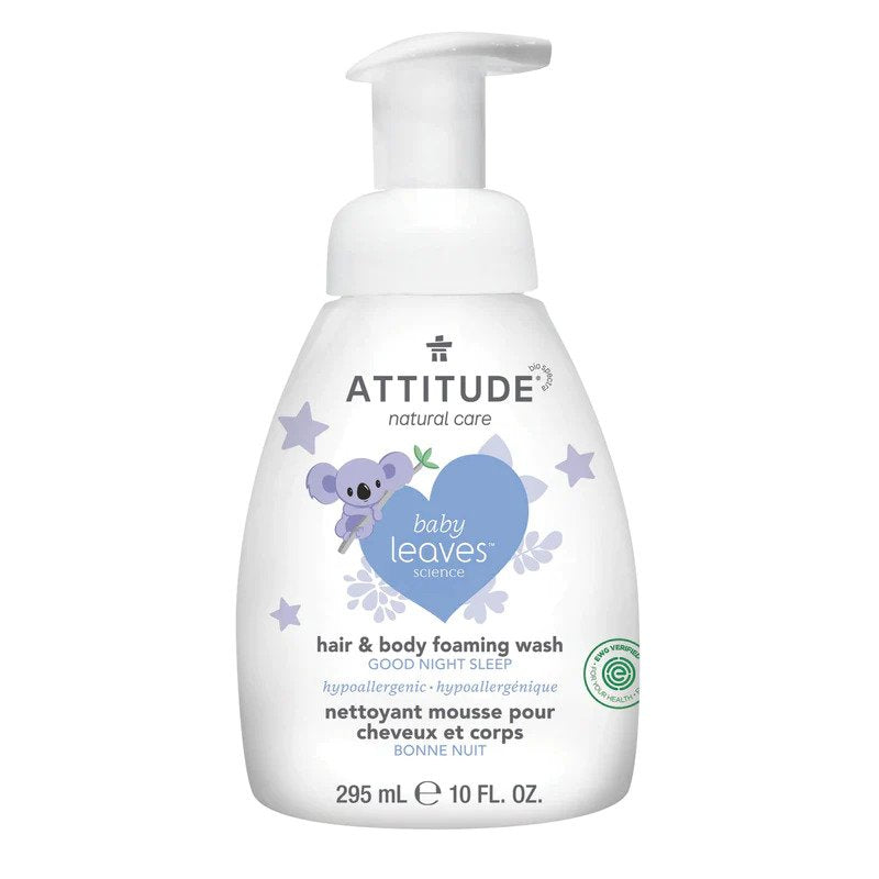 Attitude Baby 2-in-1 Hair and Body Foaming Wash, Almond Milk, 10 Fl. Oz.