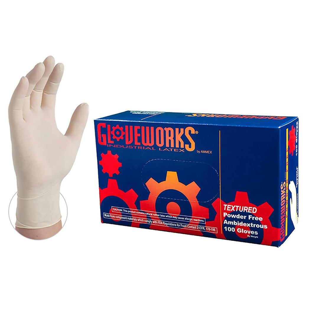 Gloveworks Latex Powder Free Disposable Gloves, 100 ct