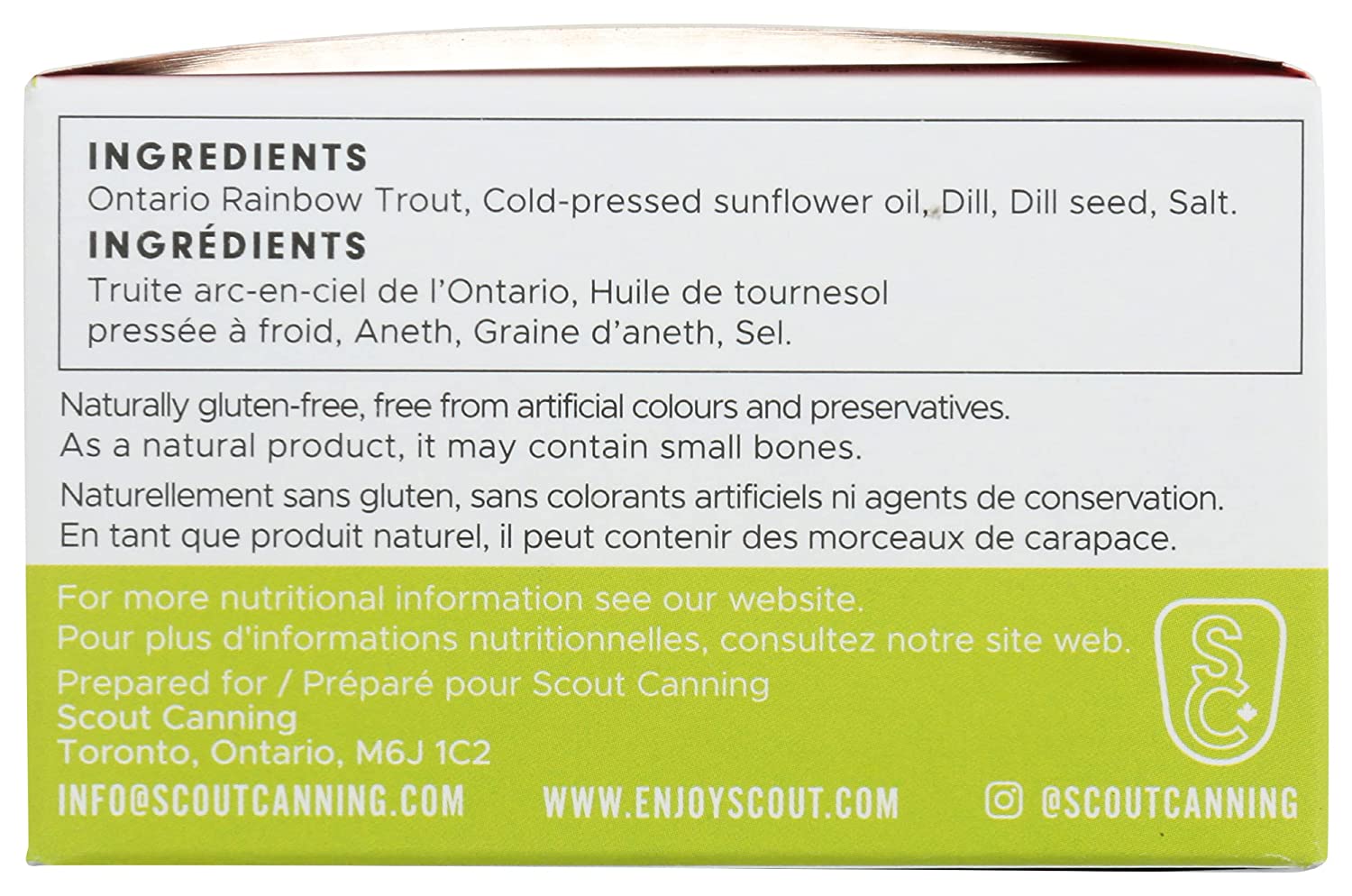 Scout Ontario Trout with Dill, 3.1 oz.
