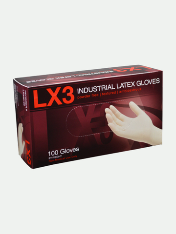 LX3 Latex Powder Free Disposable Gloves-Small, 100 count