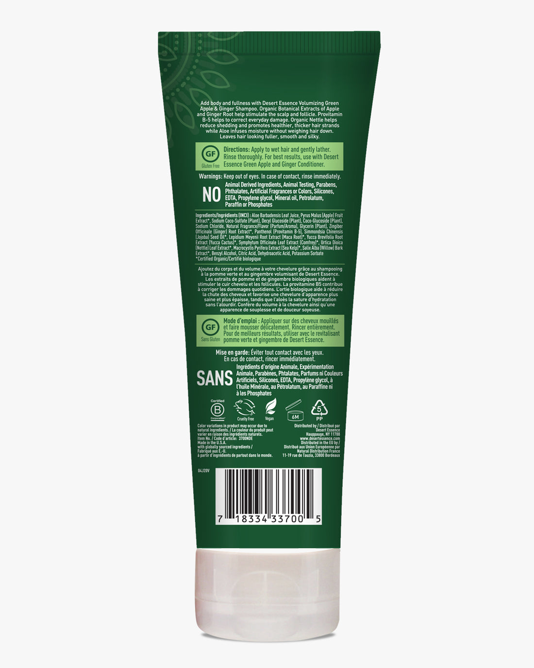 Desert Essence Apple & Ginger Shampoo, 8 fl. oz.