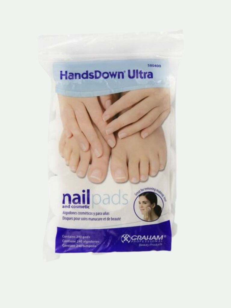 Graham Hands Down Ultra Nail and Cosmetic Pads, White, 240 Count