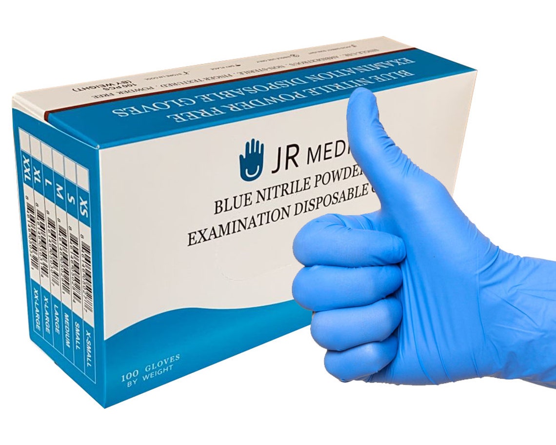 JR Medic Exam Powder Free disposable Gloves- Large, 100 count