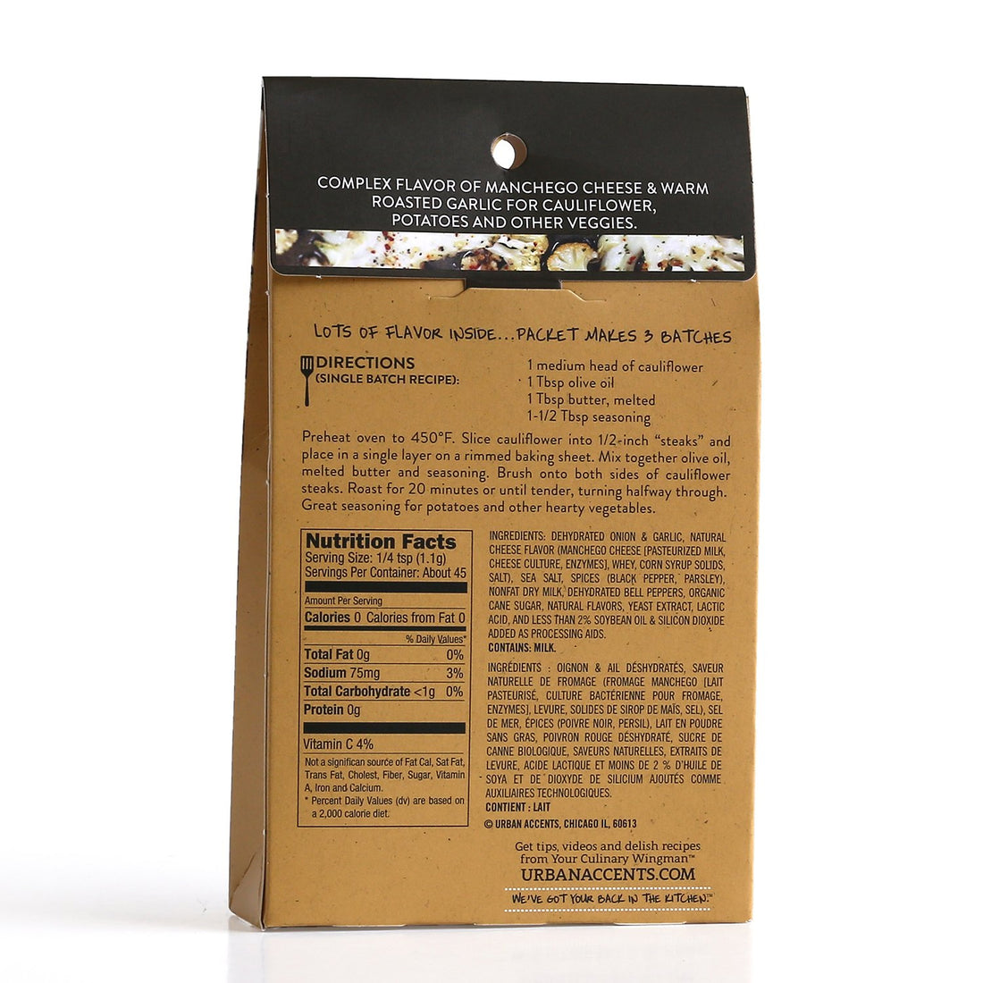 Urban Accents Seasoning Veggie Roasted Manchego, 1.75 oz.
