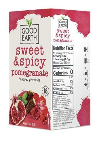 Good Earth Tea Sweet Spicy Pomegranate Green Tea, 18 Tea bags